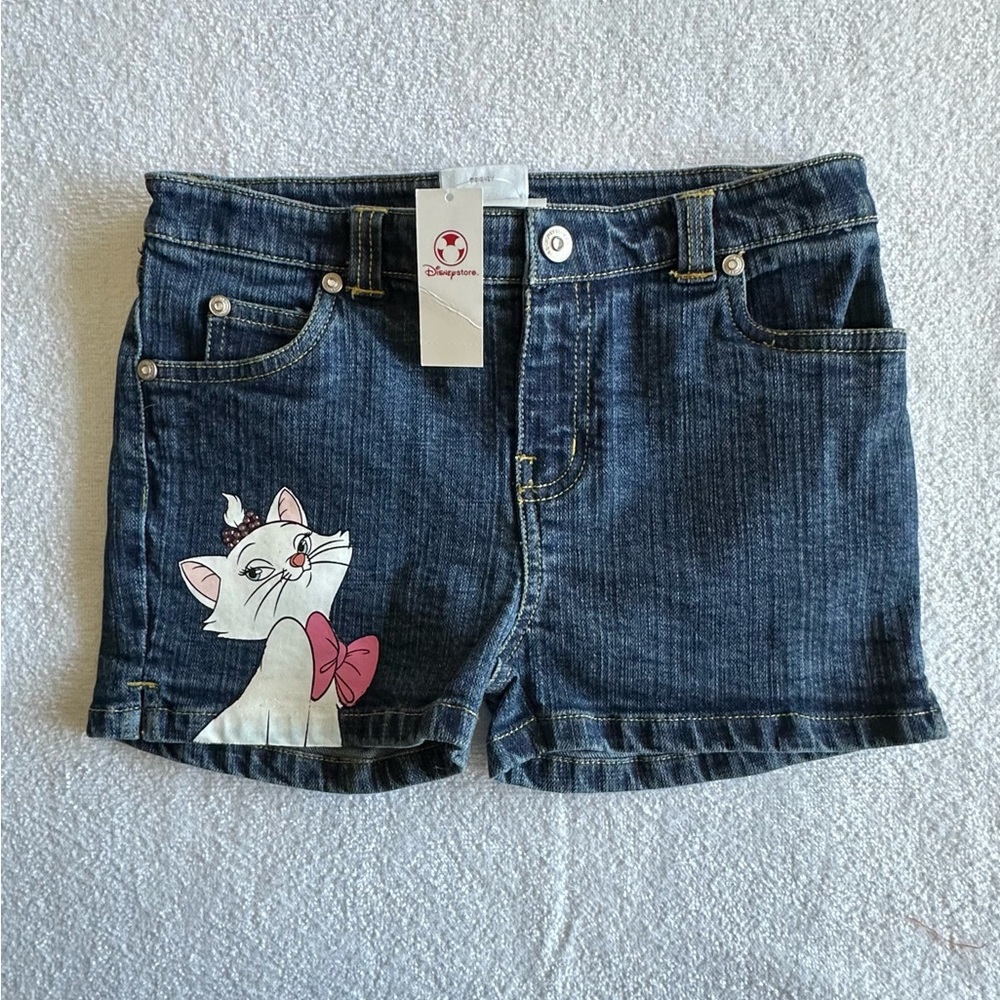 Aristocats Marie Denim Shorts Disney Store Girls Size 7 NWT